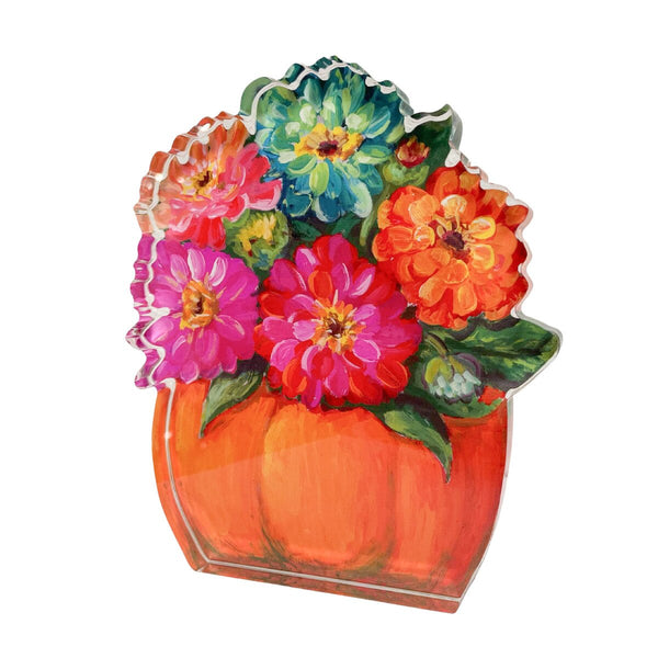 Acrylic Zinnia Pumpkin Sitter