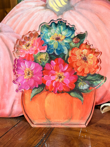 Acrylic Zinnia Pumpkin Sitter