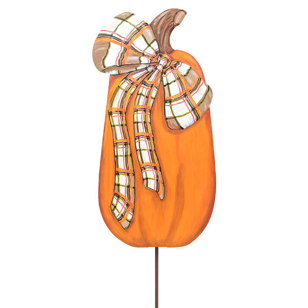 Modern Plaid Pumpkin Stake/Stand