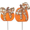 Modern Plaid Pumpkin Stake/Stand
