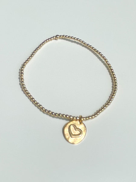 enewton ||  CLASSIC GOLD 2MM BEAD BRACELET - INSPIRE LOVE SMALL GOLD CHARM