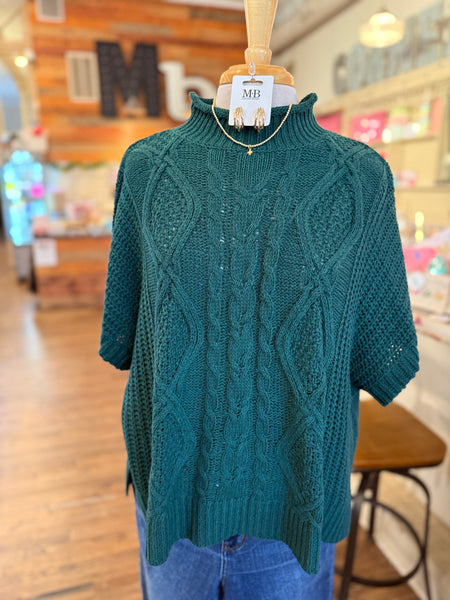 Claude Cable Knit Sweater || Green