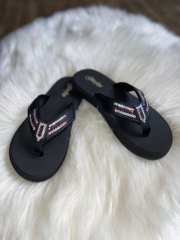 Glitterflops || Fan Pride Purple / Crystal in Black