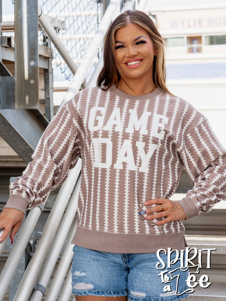 Game Day Football Laces Corded Sweatshirt