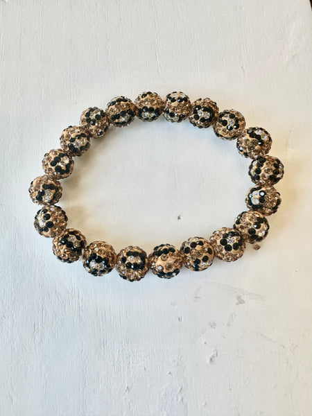 Leopard Bling Beaded Bracelet