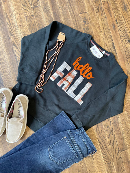 Hello Fall Patched Pullover