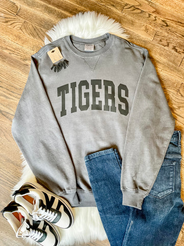 SS Preppy Mascot Pullover || Tigers on Gray