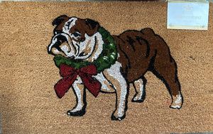 Bulldog Wreath Coir Doormat