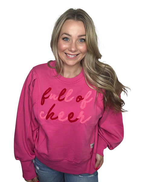 Full of Cheer Electric Pink Lily Pullover