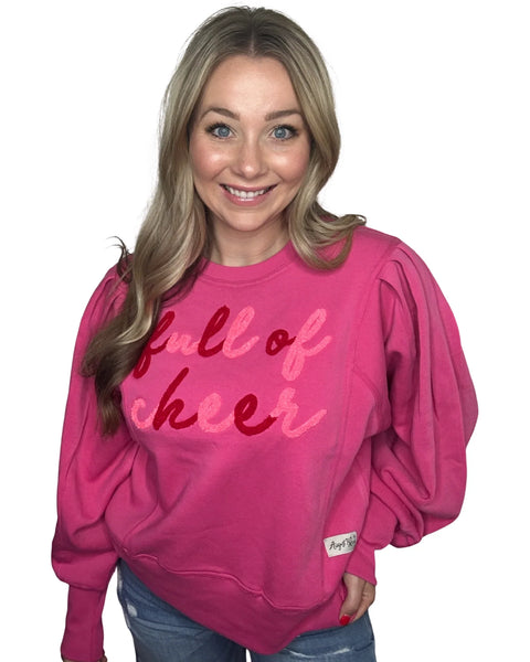 Full of Cheer Electric Pink Lily Pullover
