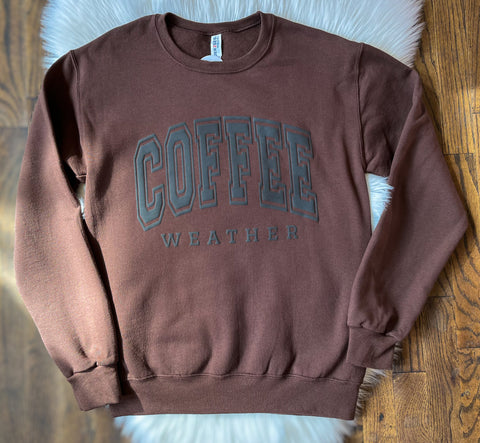 Coffee Pullover with Puff Print