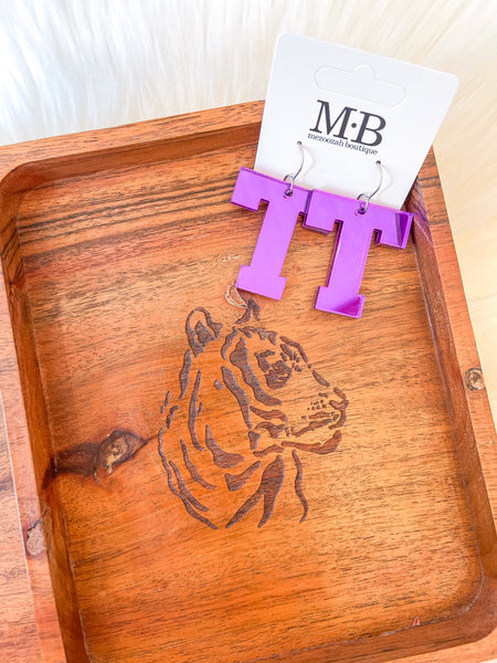 T Spirit Earrings  || Purple