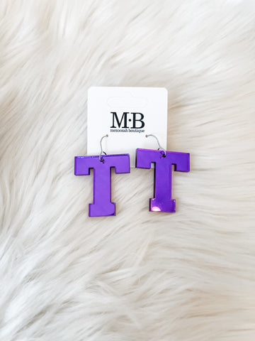 T Spirit Earrings  || Purple