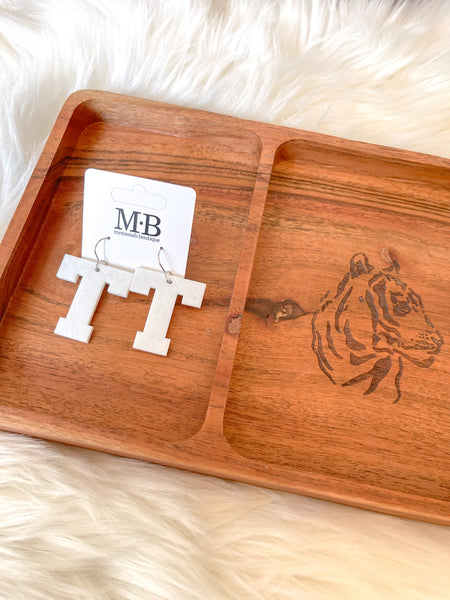 T Spirit Earrings  || White