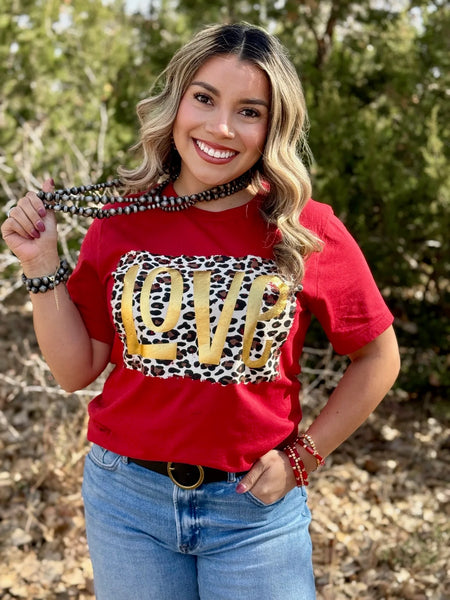 Leopard Love in Gold Puff Tee