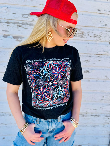 Star Spangled Banner Fireworks Tee