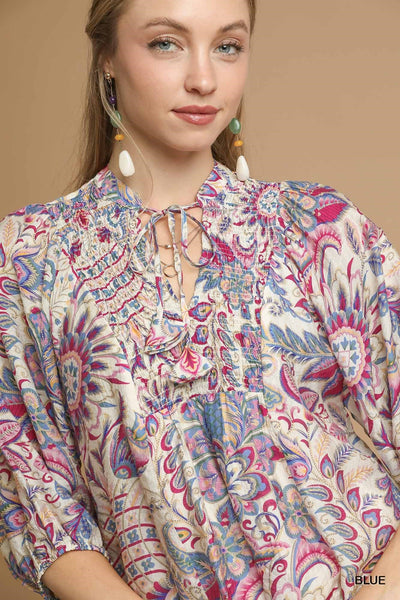 Anita Floral Paisley Boho Top