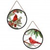 16" ROUND ACRYLIC CARDINAL ON BRANCH PRINT