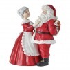 8" RESIN SANTA HIDING PUPPY WITH MRS CLAUS