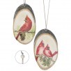 Wood Slab Cardinal Ornament