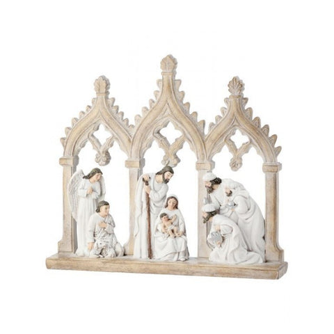 12" Resin Nativity Scene w/Arches