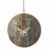 6.5" METAL DISK ORNAMENT WITH DEER