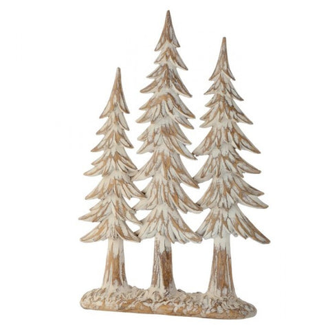 14" Resin Winter Chalet Tree Grove
