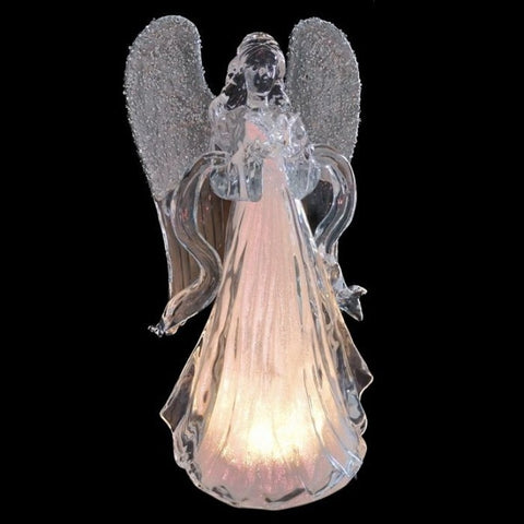18" LED ACRYLIC ANGEL WATER GLOBE - Silver