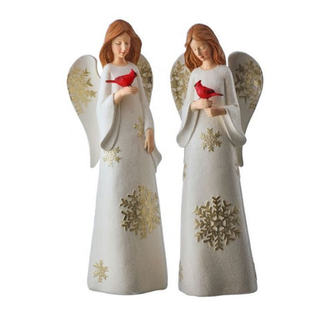 14" Resin Angel with Cardinal