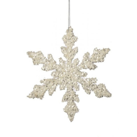 12" Sequin & Pearl Snowflake Ornament