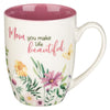 Mauve Floral Mug || Mom You Make Life Beautiful