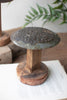 Repurposed Iron Mushrooms with Wooden Bases