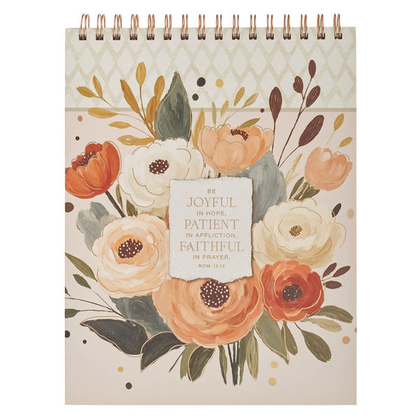Joyful Patient Faithful Heirloom Spiral Notebook - Romans 12:12