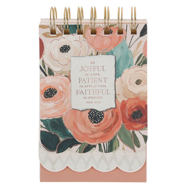 Joyful Patient Faithful Heirloom Spiral Notepad - Romans 12:12