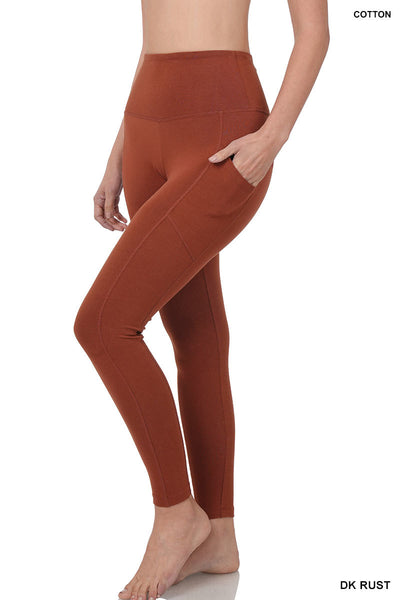 Devin Essential Leggings || Dark Rust