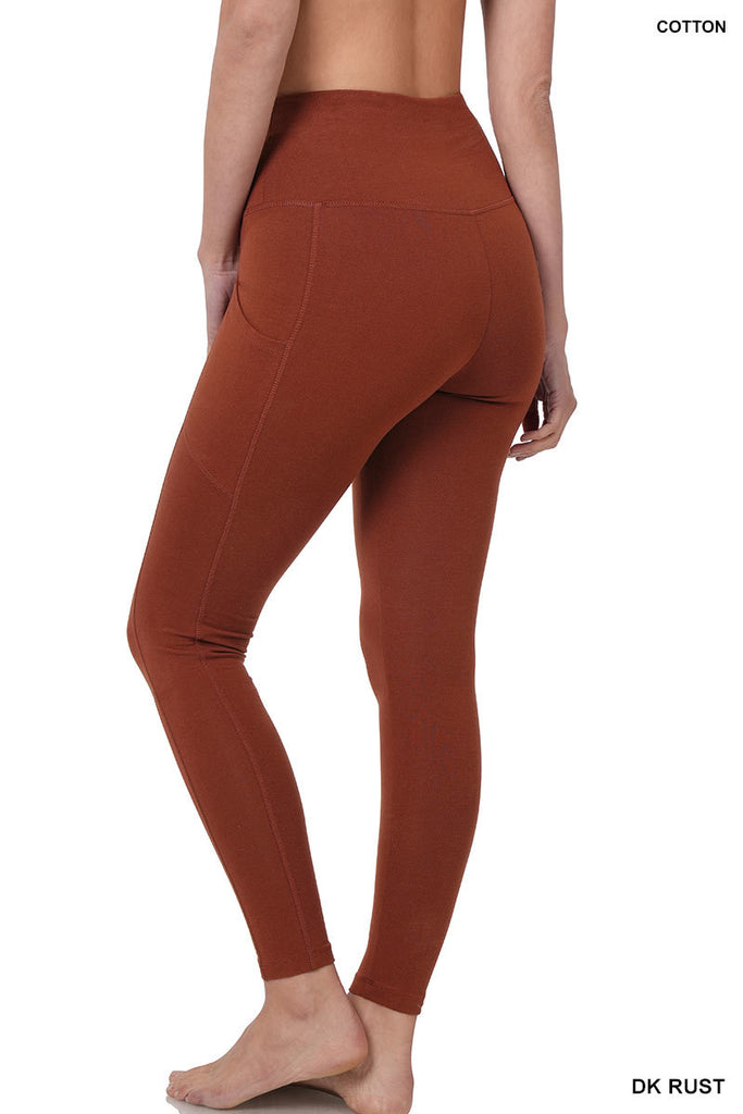 Zenana Better Cotton Full Length Leggings Black or Rust S-XL