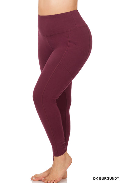 Devin Essential Leggings || Dark Burgundy