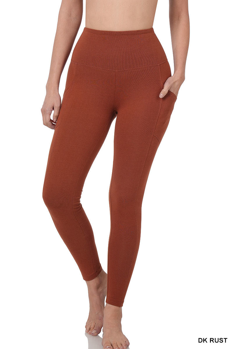 Devin Essential Leggings || Dark Rust