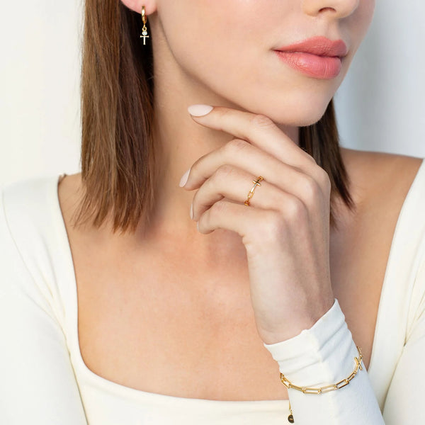 Rizen || Chain Breaker Cross Ring - Gold