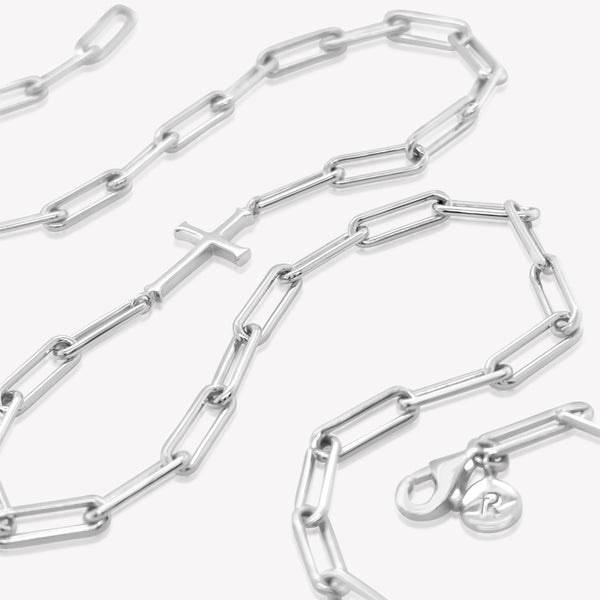 Rizen || Chain Breaker Cross Necklace - Sterling Silver