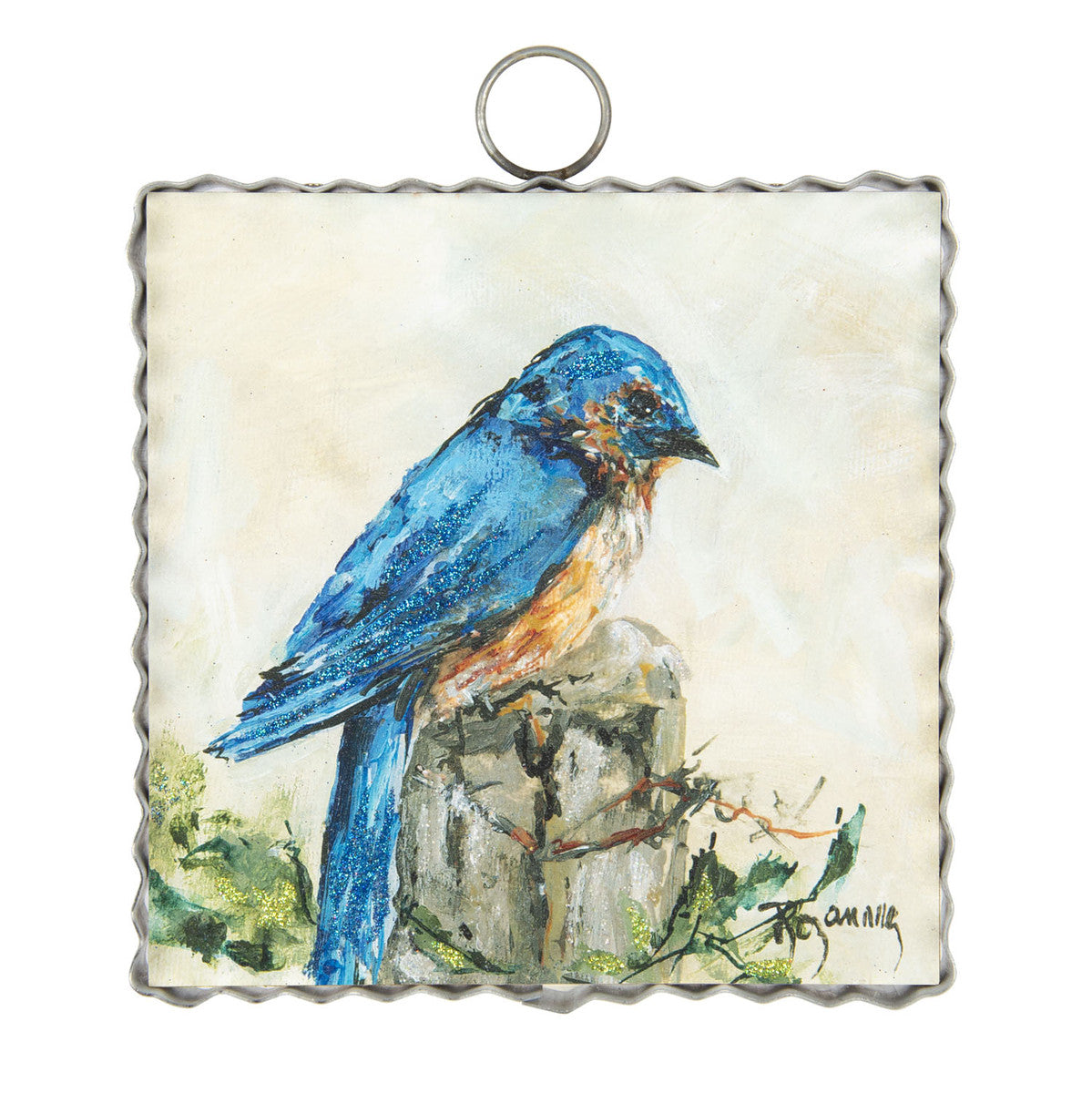 Gallery Mini || Blue Bird on the Fence Print