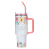 White Floral Tumbler - Teachers Plant Seeds