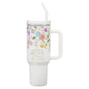 Grace White Wildflower 40 oz Tumbler - 2 Corinthians 12:9