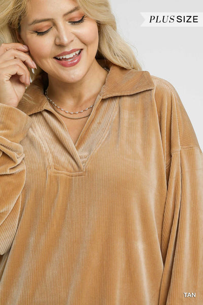 Becca Ribbed Top in Tan