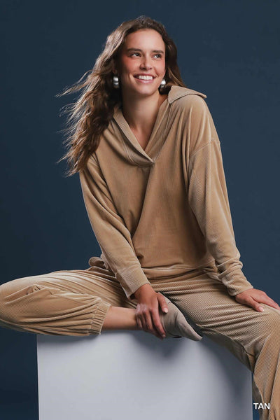 Becca Ribbed Top in Tan