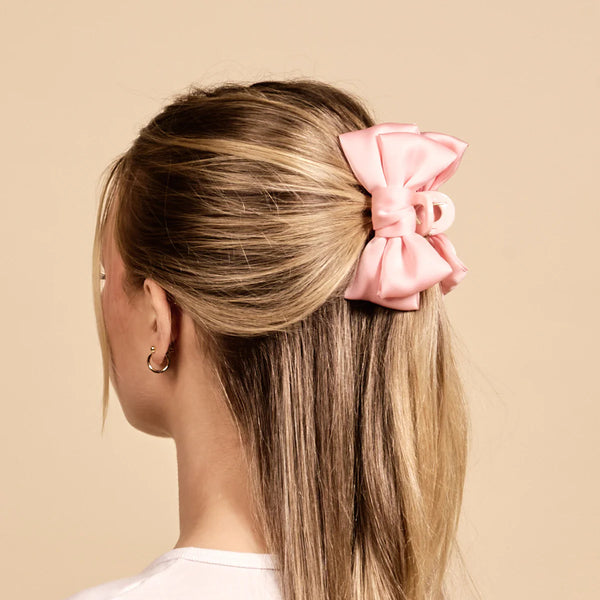 Mini Bow Claw Clip || Blush