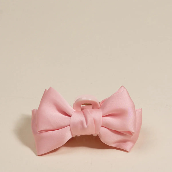 Mini Bow Claw Clip || Blush