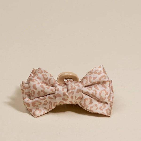 Mini Bow Claw Clip || Cheetah
