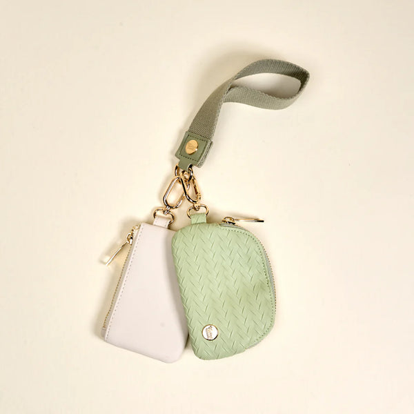 Dynamic Duo Pouch Luxe Wristlet || Sage