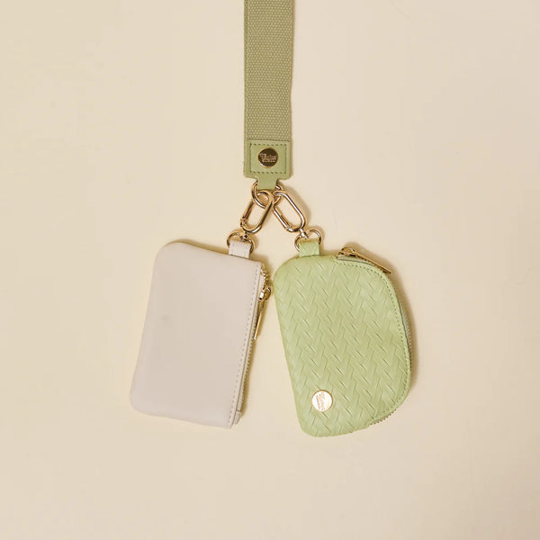 Dynamic Duo Pouch Luxe Wristlet || Sage